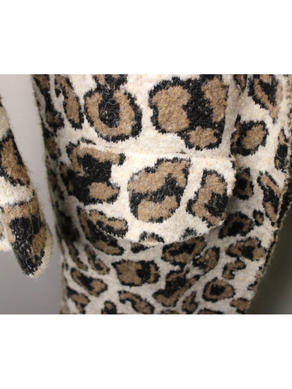 Love Token Leopard Cheetah Print Long Coatigan Cardigan Mob Wife Animal Print - Picture 9 of 9